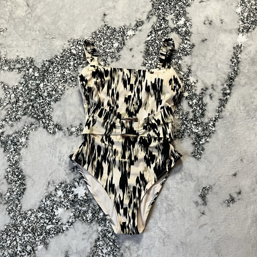 Zingara‎ Swimwear Womens Size 6 One Piece Heliconia Abstract Multicolor